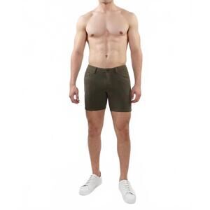 NEW STEELE men's jacquard stretch knit jean short in army parquet
